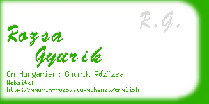 rozsa gyurik business card